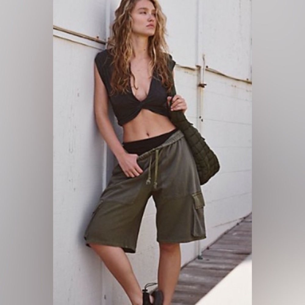 Free People FP Movement Twist and Shout Tee, Size S, black heather color